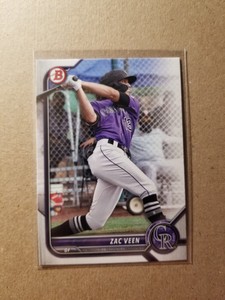 ZAC VEEN 2022 Bowman Prospects Base Card Colorado Rockies (#BP-13)