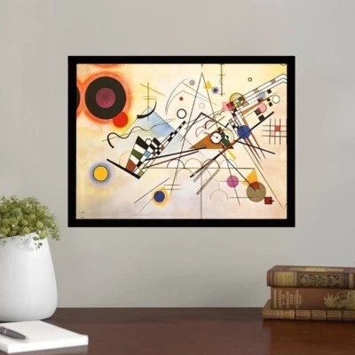 Impresión en lienzo abstracto enmarcado Wassily Kandinsky arte pictórico tamaño grande 60 cm x 40 cm Foto 1 de 4