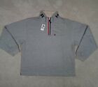 Vintage Tommy Hilfiger Men’s XXL Sweater Mock Neck Gray Cotton Spell Out 
