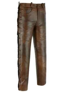 Western Cowboy Chap Fringes Suede Leather Pant Riding Chaps Outer material: Lea - Picture 1 of 5