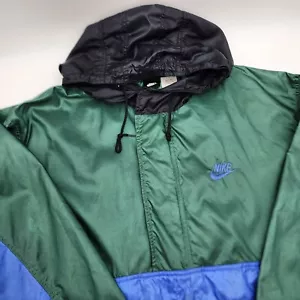 Giacca Nike Vintage Anni 90 Shiny Ripstop Nylon Colorblock Logo Swoosh M VEDI FOTO - Foto 1 di 15