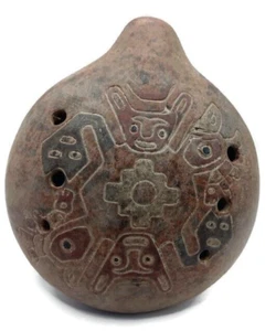 Peruvian Ocarina Handcrafted Musical Instrument Moche Culture - Picture 1 of 8
