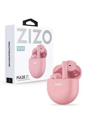 Fones de ouvido ZIZO PULSE Z1 verdadeiros sem fio com estojo de carregamento rosa - Imagem 1 de 4