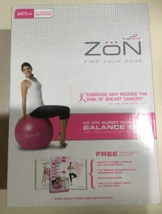 ZON BRIGHT PINK BREAST CANCER BALANCE BALL 65cm BURST RESISTANCE - Picture 1 of 5