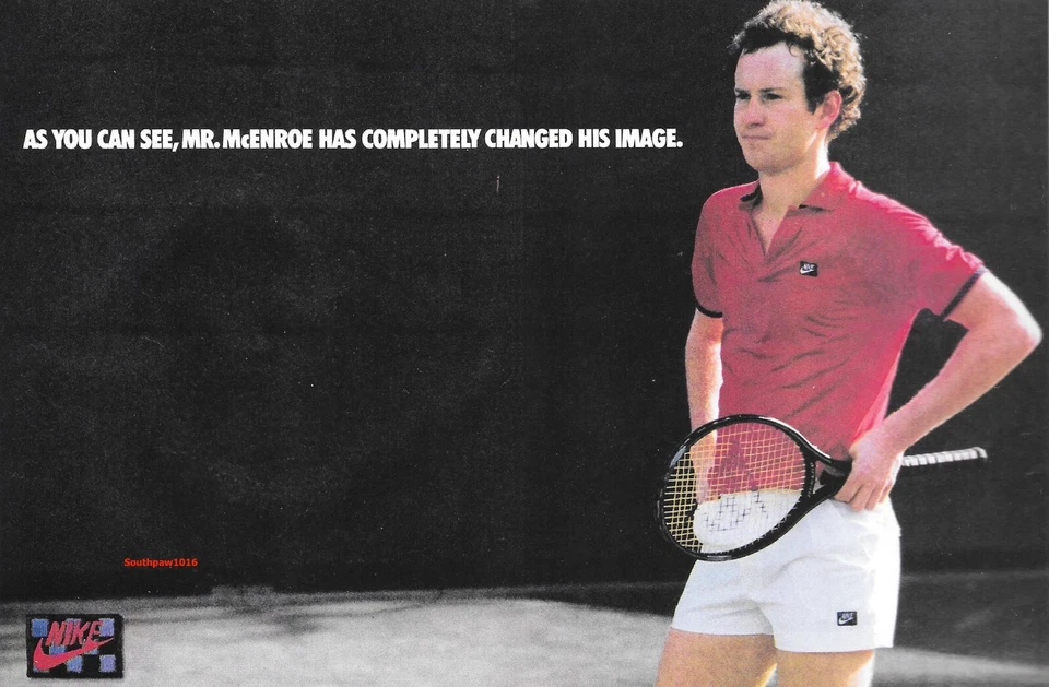 1985 Nike Tennis John McEnroe 'Changed His Image' Classic Reprint Ad - Image 1 of 1