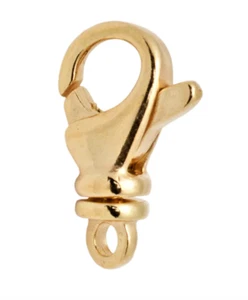 16mm 18k LARGE Solid Yellow Gold Fancy Designer Swivel Lobster Trigger Clasp USA - Picture 1 of 4