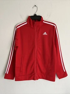 Adidas 3-Stripes Track Jacket Boys Large Red - Picture 1 of 7