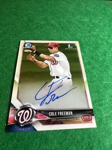 2018 Bowman Chrome - Prospect Autographs #BCPA-CF Cole Freeman (AU, RC) - Picture 1 of 7