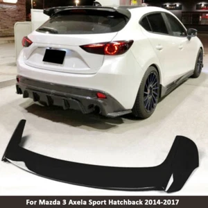 Gloss Black Rear Roof Spoiler Lip Wing For Mazda 3 Axela Sport Hatchback 2014-17 - Picture 1 of 12