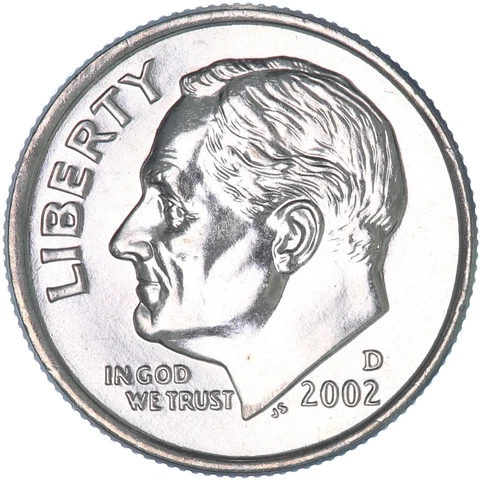 2002 D Roosevelt Dime BU US Coin Cover