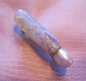20K & 18K Opal Fossil Belemnite & Pink Pearl Brooch / Pin Custom made OOAK - Picture 1 of 3