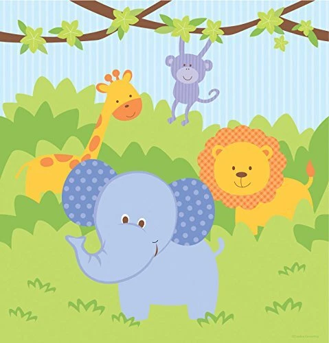 Forest Friends Animal Cute Kids Birthday Party Decoration Plastic Tablecover - Image 1 of 1