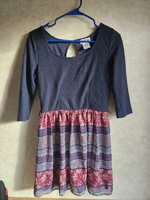 Vestido manga larga Three Pink Hearts talla Md azul marino Foto 1 de 4