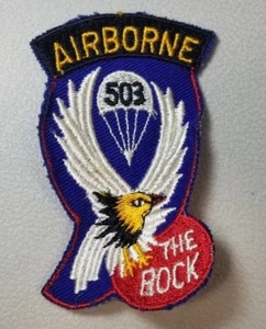 RARE VINTAGE WW2 503RD REGIMENT AIRBORNE PATCH THE ROCK 50A BAG 2 - Picture 1 of 2