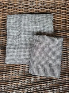 Pottery Barn Belgian Flax Linen Waffle Weave Standard Shams Set of 2 Midnight - Picture 1 of 3