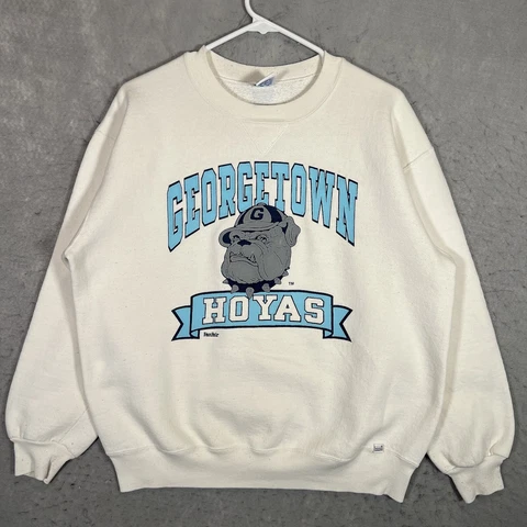 A1 Vintage 90s Russell Athletic Georgetown Hoyas Sweatshirt Adult XL White Mens Cover
