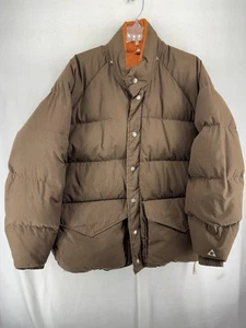 Vintage 70s Gerry Goose Down Hooded Puffer Brown Full Zip Jacket Mens XLarge USA - Picture 1 of 14