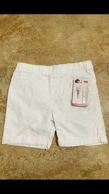 Pantalones Cortos Levi’s Girlfriend Niñas Niños Blanco Crema Midi Elastizados Tiro Medio Talla 6 Nuevos con Etiquetas Foto 1 de 4