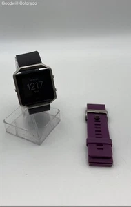 Women's FitBit Blaze Stainless Steel Watch w/ Purple and Black Bands - Photo 1 sur 6