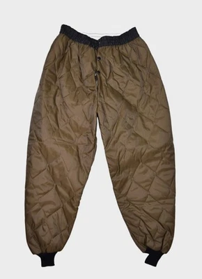 Vintage Quilted Pants Mens Medium Brown Insulated Jogger Hunting Liner 30x29 - Image 1 of 4