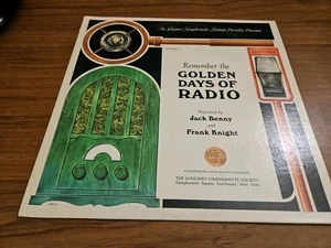 REMEMBER the GOLDEN DAYS of RADIO, Vol 1 LP LONGINES SYMPHONETTE, JACK BENNY lp - Picture 1 of 4