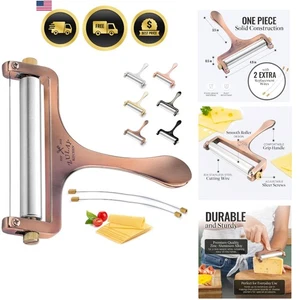 Cheese Slicer Wire With Adjustable Thickness Heavy Duty For Cheddar Mozzarella - Picture 1 of 11