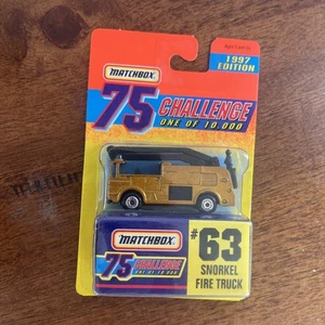 Matchbox 75 Challenge 1997 Gold Snorkel Fire Truck #63 Die Cast 1:64 - Bild 1 von 2