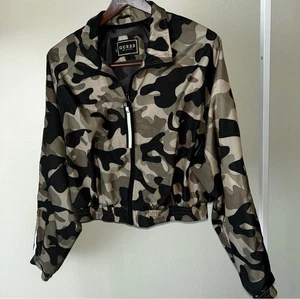 Guess Los Angeles Crop Camouflage Windbreaker Size Large - Picture 1 of 13