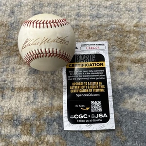 Eddie Mathews Braves Signed NL Baseball JSA Authenticated Toned Giamantti - Picture 1 of 6