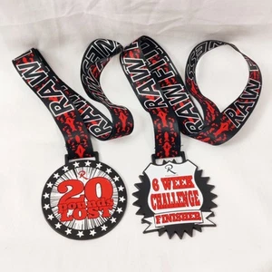 Raw Fitness 6 Week Challenge Finisher 20 Pounds Lost Medal Lanyard Gym Award - Picture 1 of 6
