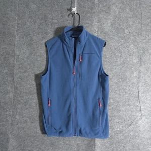 Vineyard Vines Vest Men Small Blue Fleece American Flag Logo Sleeveless Full Zip - Picture 1 of 12
