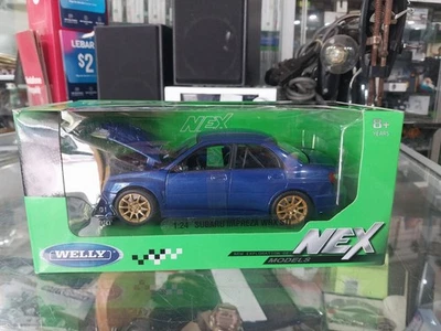 Welly NEX Rally Blue Subaru Impreza WRX STi Model Diecast Toy Car 1:24 - Image 1 of 4