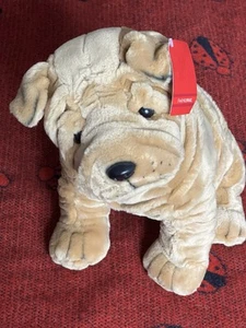 FAO Schwarz Shar Pei Puppy Dog Huge Plush Stuffed Animal Toy Wrinkles NEW - Picture 1 of 6