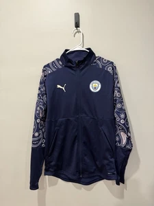 Puma Manchester City Peacoat-lilac Snow Soccer Stadium Jacket Size Medium Mens - Picture 1 of 4