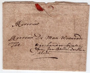 ALEMANIA, CUBIERTA PREFILATÉLICA A DALEM, 1707, MUY RARA - Imagen 1 de 1