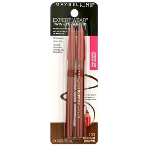 2 Pack Maybelline Expert Wear Twin Brow and Eye Pencils, Medium Brown - Picture 1 of 7
