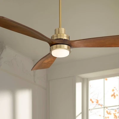 52" Casa Delta DC Soft Brass CCT LED Ceiling Fan with Remote - Image 1 of 4