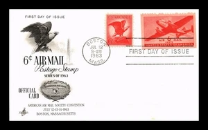 US CARD AIR MAIL 6C EAGLE FIRST DAY ISSUE COMBO SCOTT C67 ARTCRAFT - Picture 1 of 2