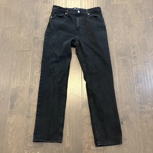 GAP Jeans Womens 12/31 Washed Black High Rise 90s Straight Stretch Denim Zip Fly - Picture 1 of 13