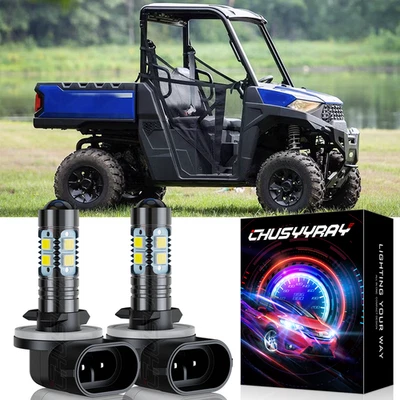 For Polaris Ranger 400 500 570 Xenon White 881 LED Headlight High Low Beam Bulbs - Image 1 of 4
