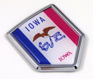 Iowa USA State Flag Car Chrome Emblem Decal Sticker cars bike laptop boat - Foto 1 di 3