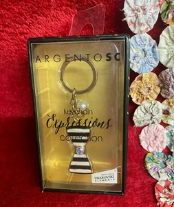 NIB Argento SC Keycchain Expressions Collection Made with Swarovski Elements - Picture 1 of 4