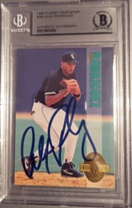1993 CLASSIC FOUR SPORT #260 SIGNED ALEX RODRIGUEZ CARD
