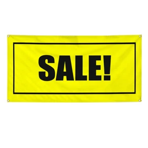 Vinyl Banner Multiple Sizes Sale! Black Yellow Promotion Business Sales - Picture 1 of 7
