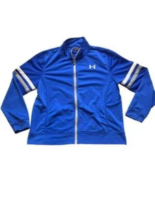 Under Armour Jacket Youth Extra Large Blue Full Zip Active Warm Up Loose Boys - Picture 1 of 9