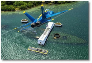 Engel über Arizona von Peter Chilelli - USS Arizona Memorial - Luftfahrt Kunstdruck - Bild 1 von 1