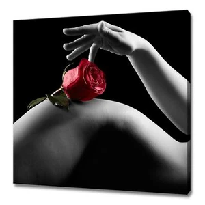 Sexy Flor de Rosa Roja Buey Desnudo Erótico Diseño Moderno Decoración del Hogar Estampado en Lona - Imagen 1 de 7