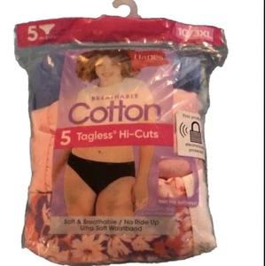 5 Hanes Breathable Cotton Panties Black Pink White Tagless High Cut Comfortable - Picture 1 of 5