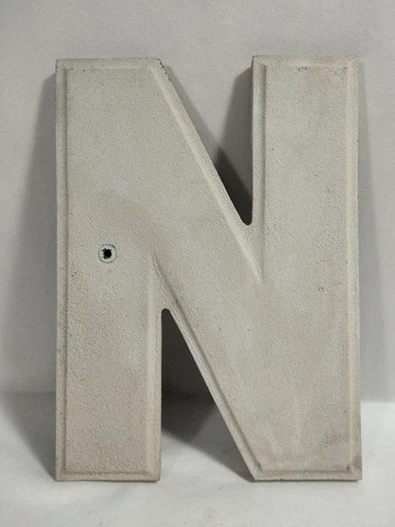 Vintage/Antique Letter N Cast Metal Architectural Wagner Sign Service Co. 12" Cover