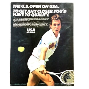 EE. UU. ABIERTO Para hombres TENIS AÑOS 80 ANUNCIO IMPRESO VINTAGE Ivan Lendl EE. UU. Red CBS Deportes - Imagen 1 de 2
